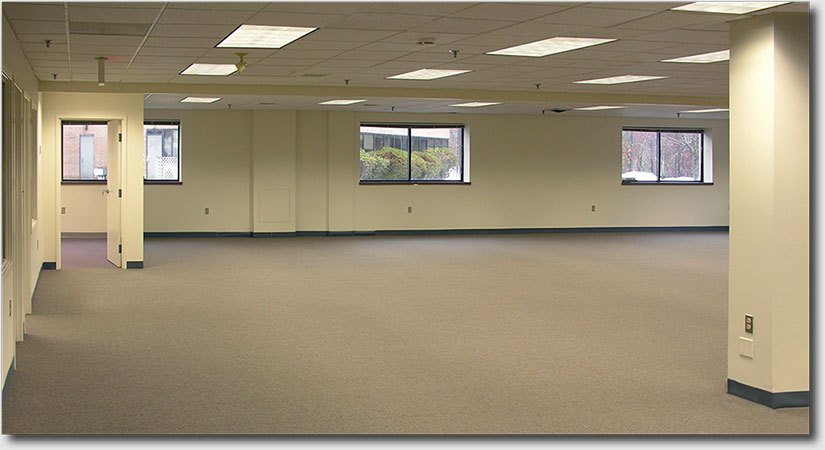 Offices internal windows overlooking open space